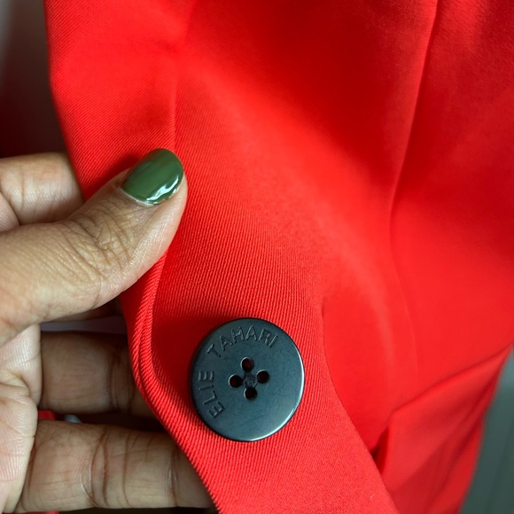 Elie Tahari | The Sylvie Single Button Blazer in Cayenne - Picture 8 of 13
